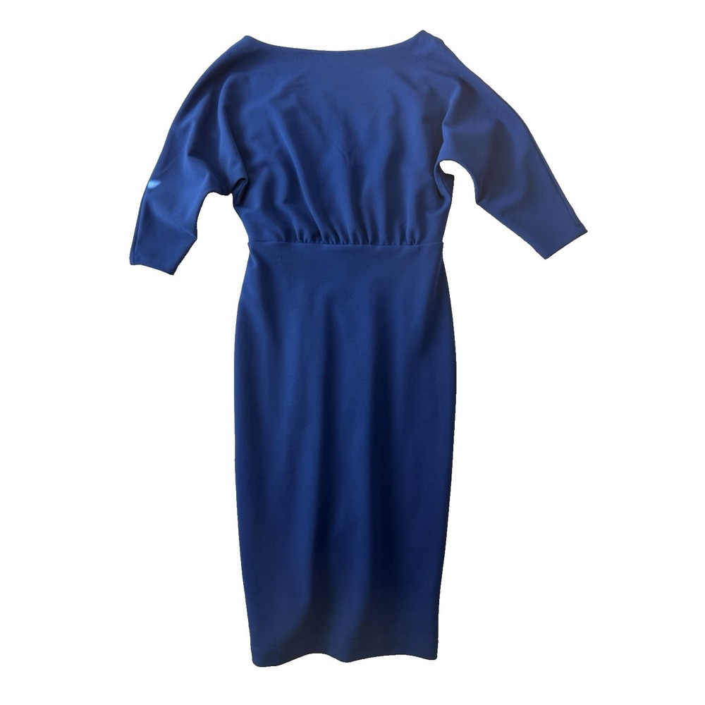 Alexia Admor Blue Midi Dress Womens XS Off Shoulder Bodycon Cocktail